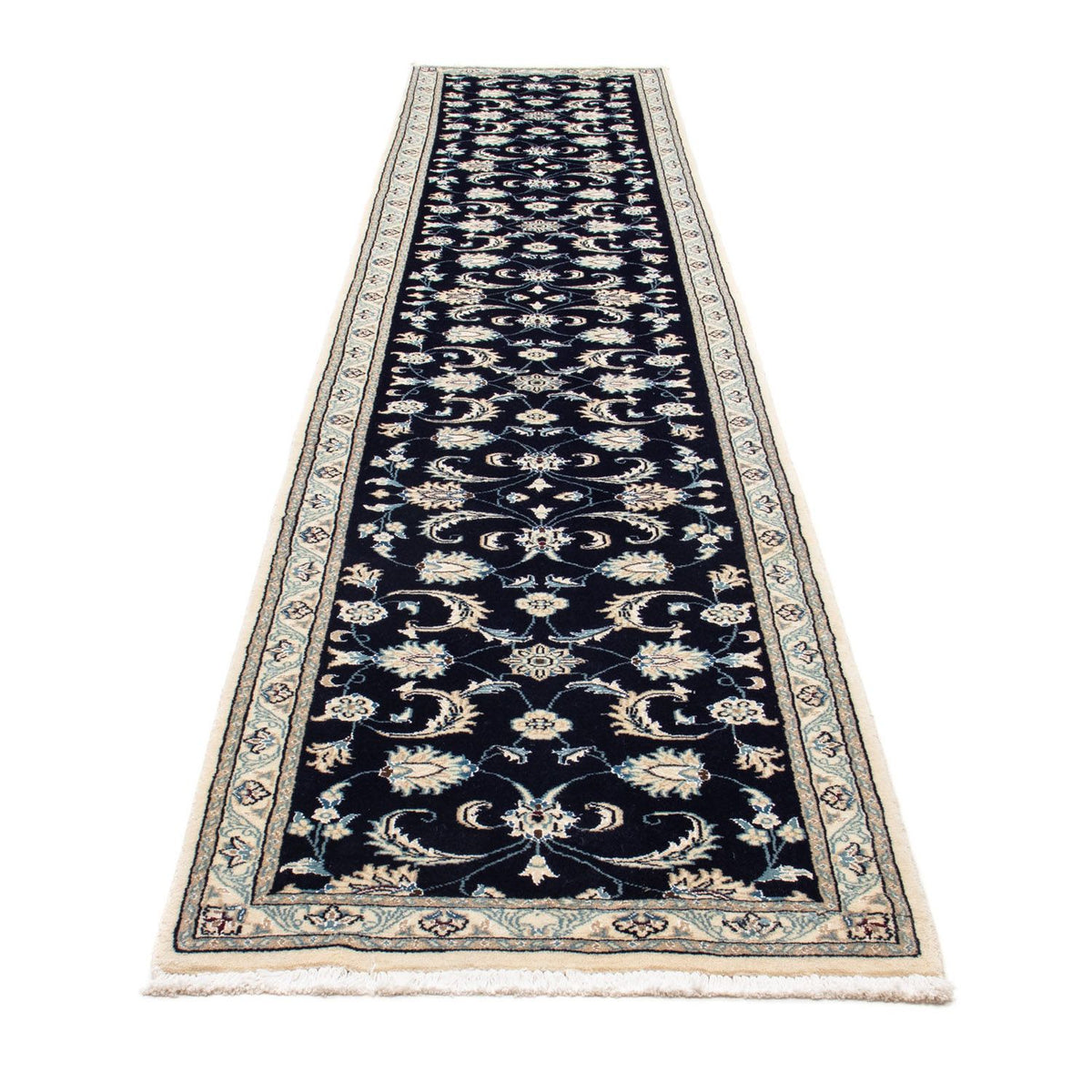 Runner Perser Rug - Nain - 400 x 77 cm - dark blue