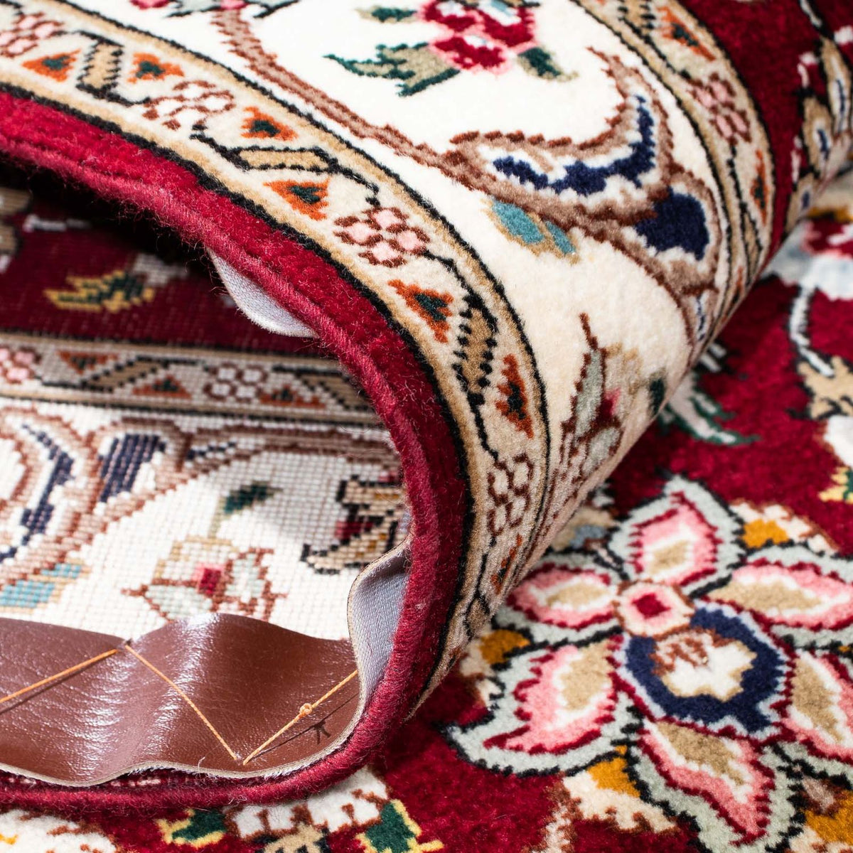 Runner Perser Rug - Tabriz - Royal - 205 x 88 cm - dark red