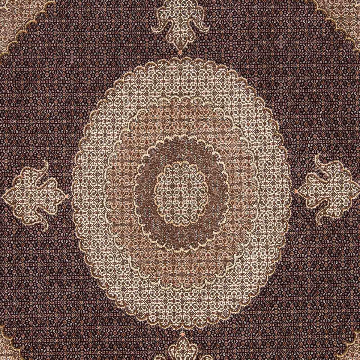 Perser Rug - Tabriz square  - 310 x 302 cm - dark brown