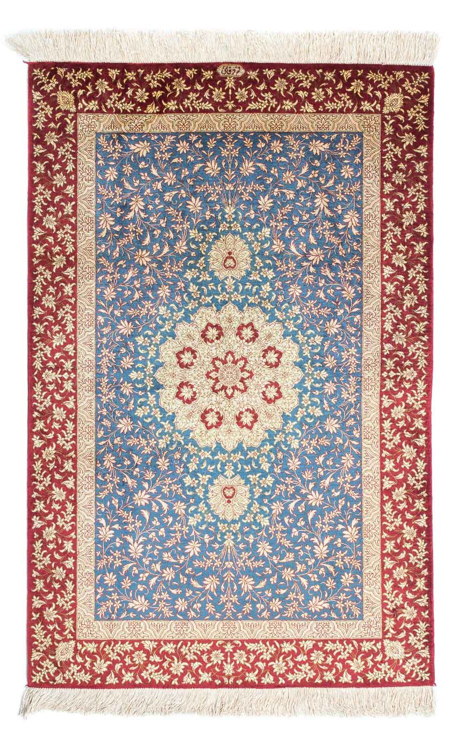 Perser Rug - Ghom - 123 x 78 cm - light blue
