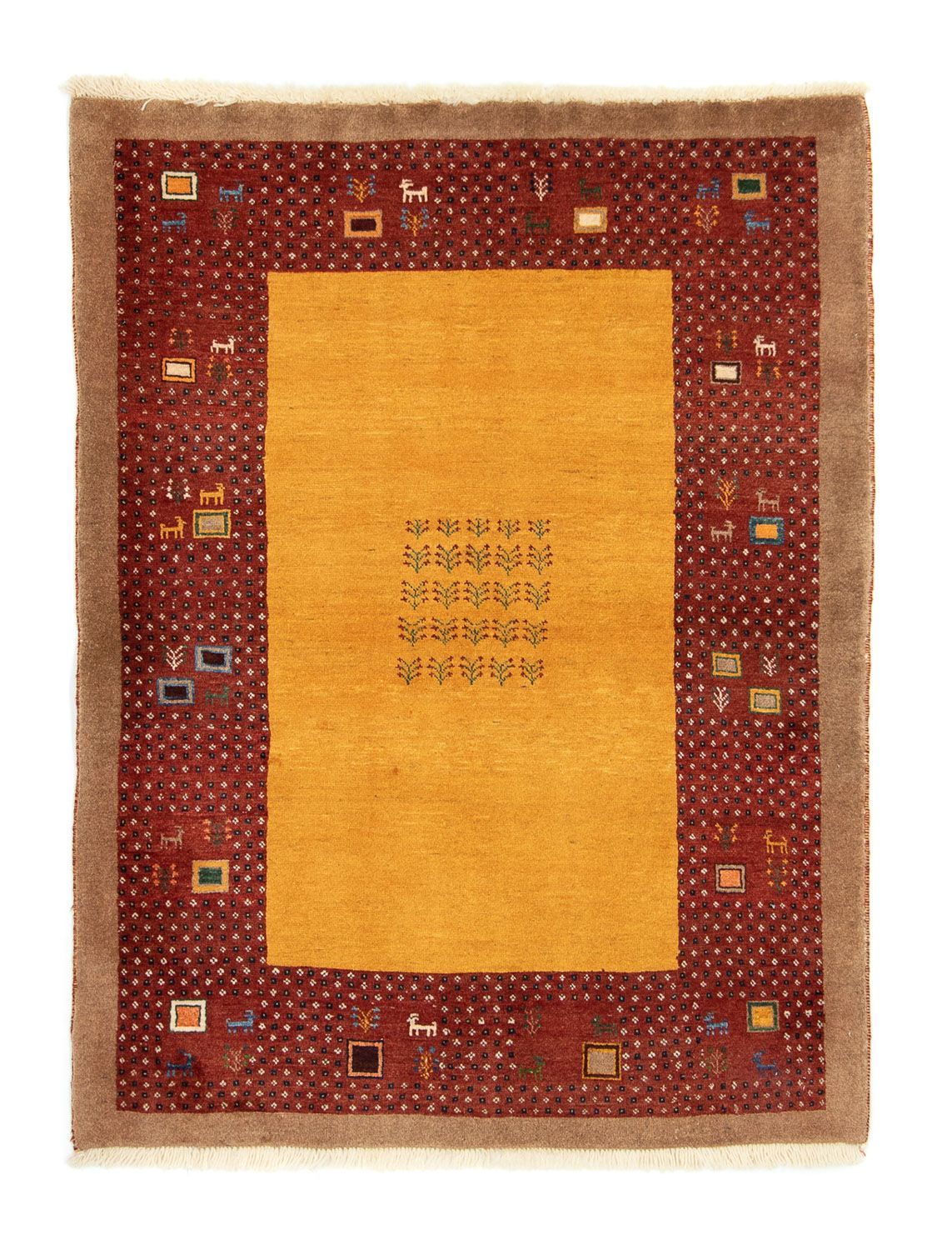 Gabbeh Rug - Loribaft Perser - 150 x 110 cm - gold