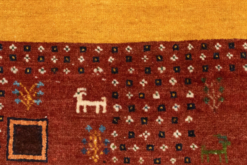 Gabbeh Rug - Loribaft Perser - 150 x 110 cm - gold