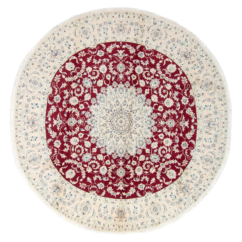 Perser Rug - Nain - Royal round  - 292 x 292 cm - dark red