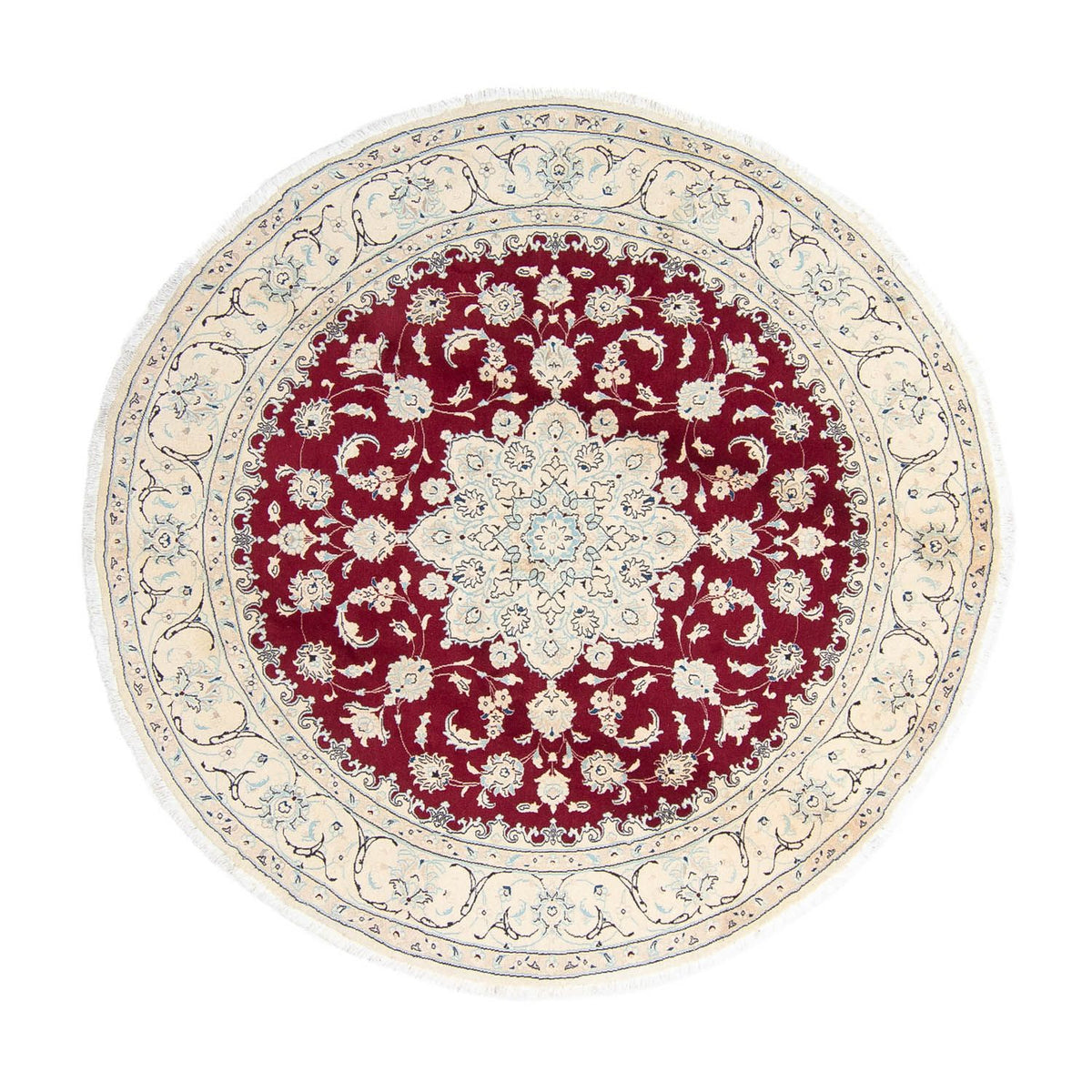Perser Rug - Nain round  - 246 x 246 cm - dark red
