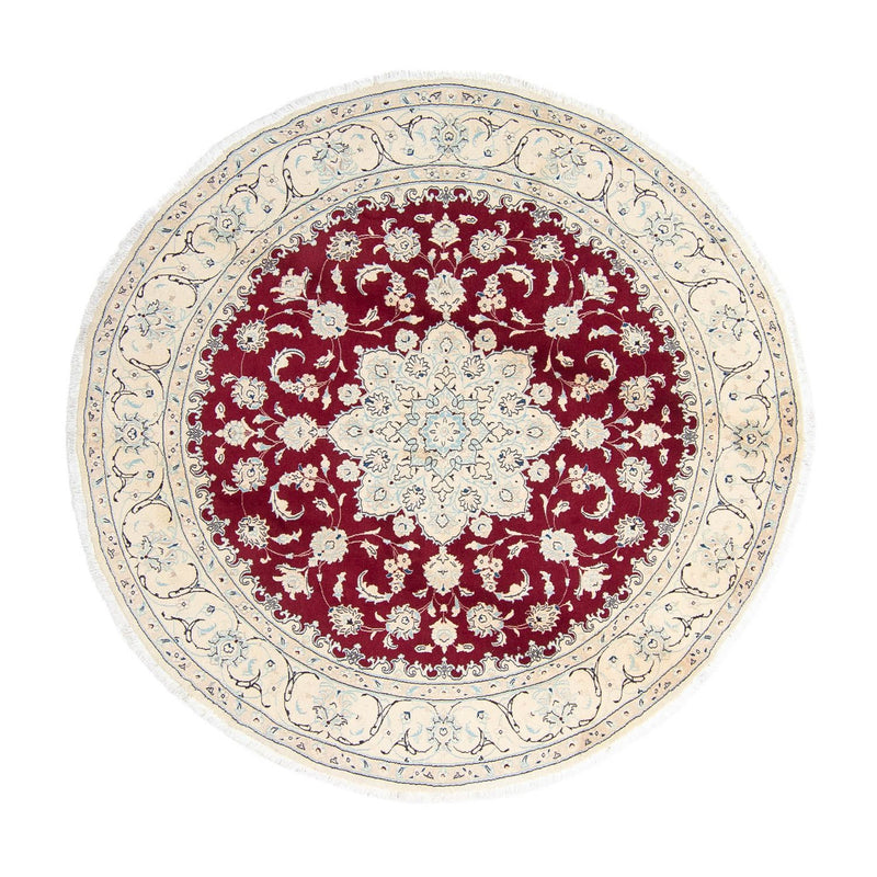 Perser Rug - Nain round  - 246 x 246 cm - dark red