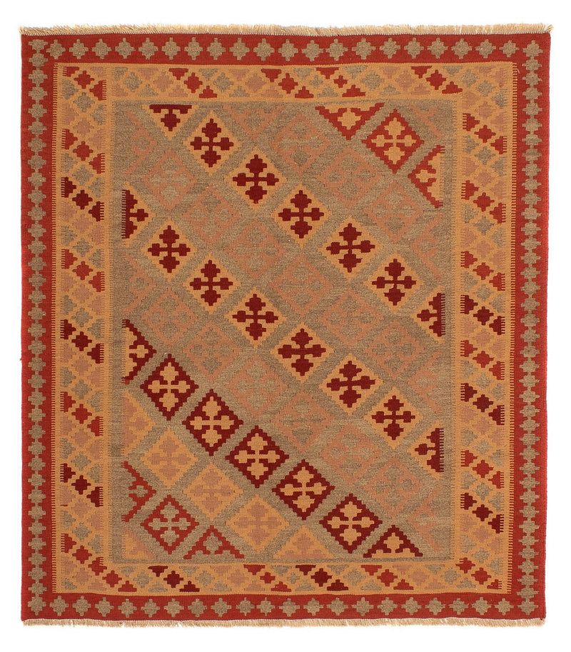 Kelim Rug - Oriental square  - 165 x 161 cm - dark red