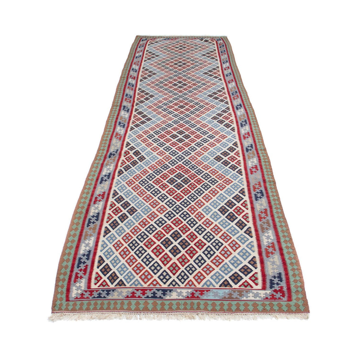 Runner Kelim Rug - Oriental - 385 x 96 cm - multicolored