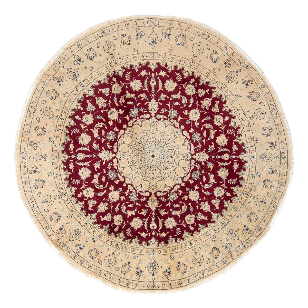 Perser Rug - Nain round  - 287 x 287 cm - dark red