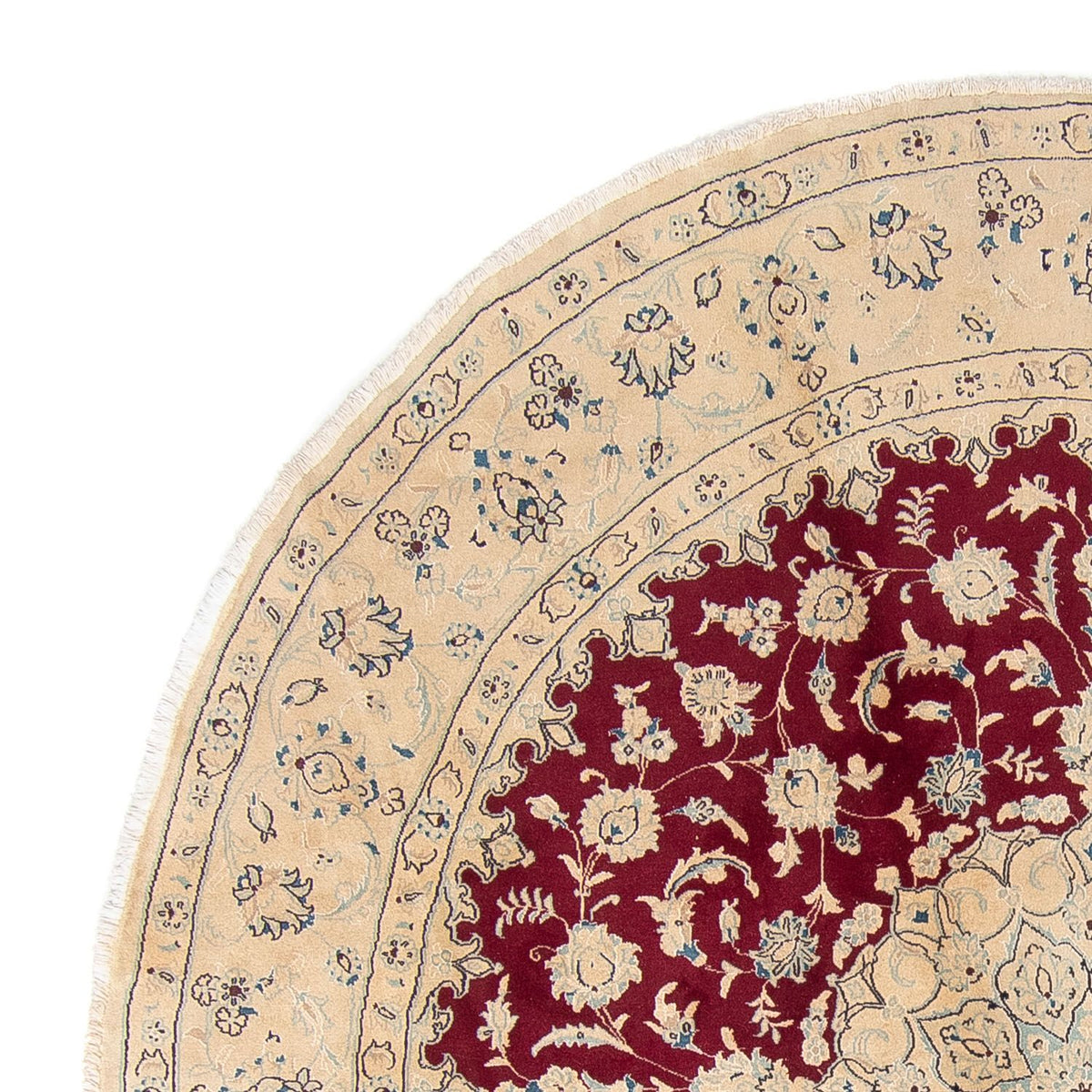 Perser Rug - Nain round  - 287 x 287 cm - dark red