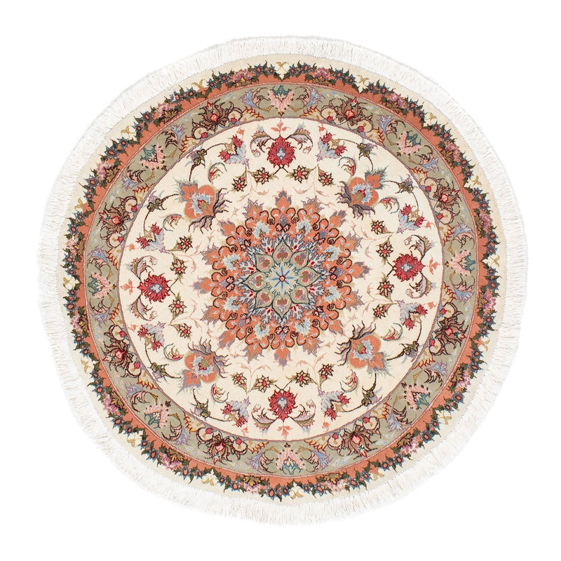 Perser Rug - Tabriz - Royal round  - 100 x 100 cm - beige