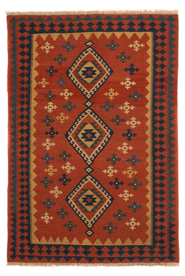 Kelim Rug - Oriental - 198 x 138 cm - dark red