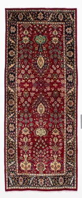 Runner Perser Rug - Tabriz - 265 x 106 cm - dark red