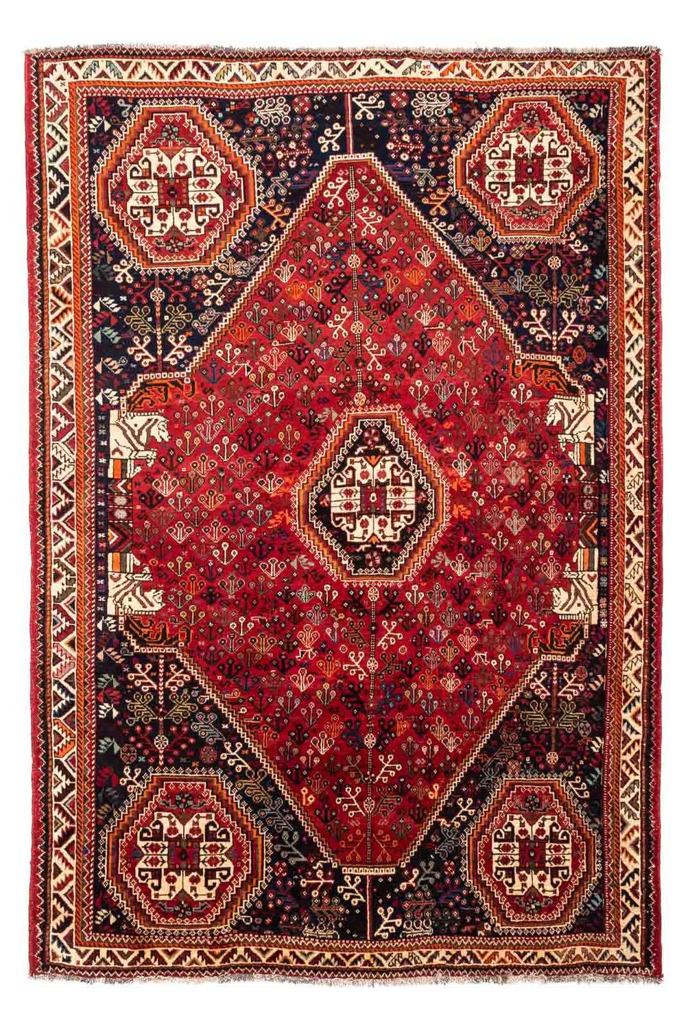 Perser Rug - Nomadic - 251 x 176 cm - dark red