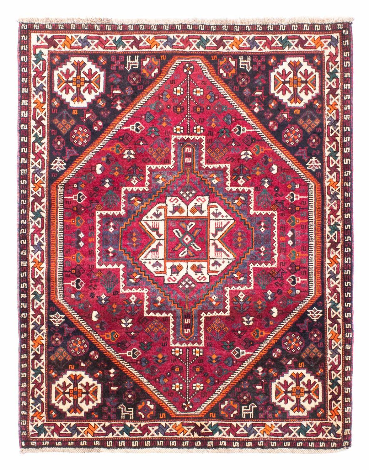Perser Rug - Nomadic - 153 x 118 cm - dark red