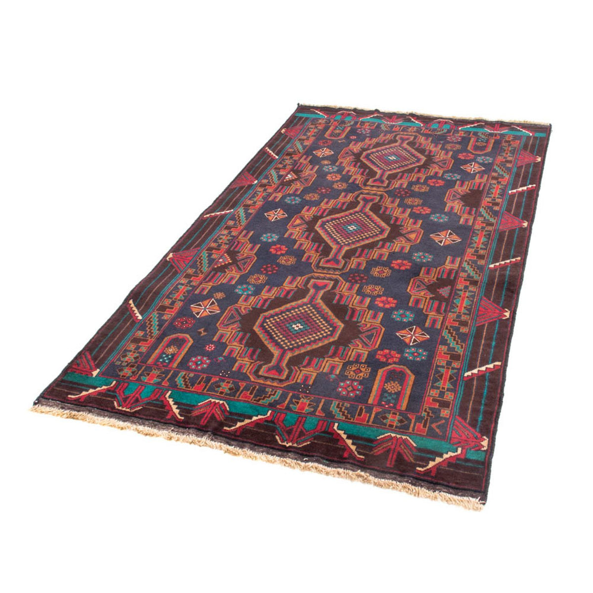 Runner Belutsch Rug - 194 x 108 cm - dark red