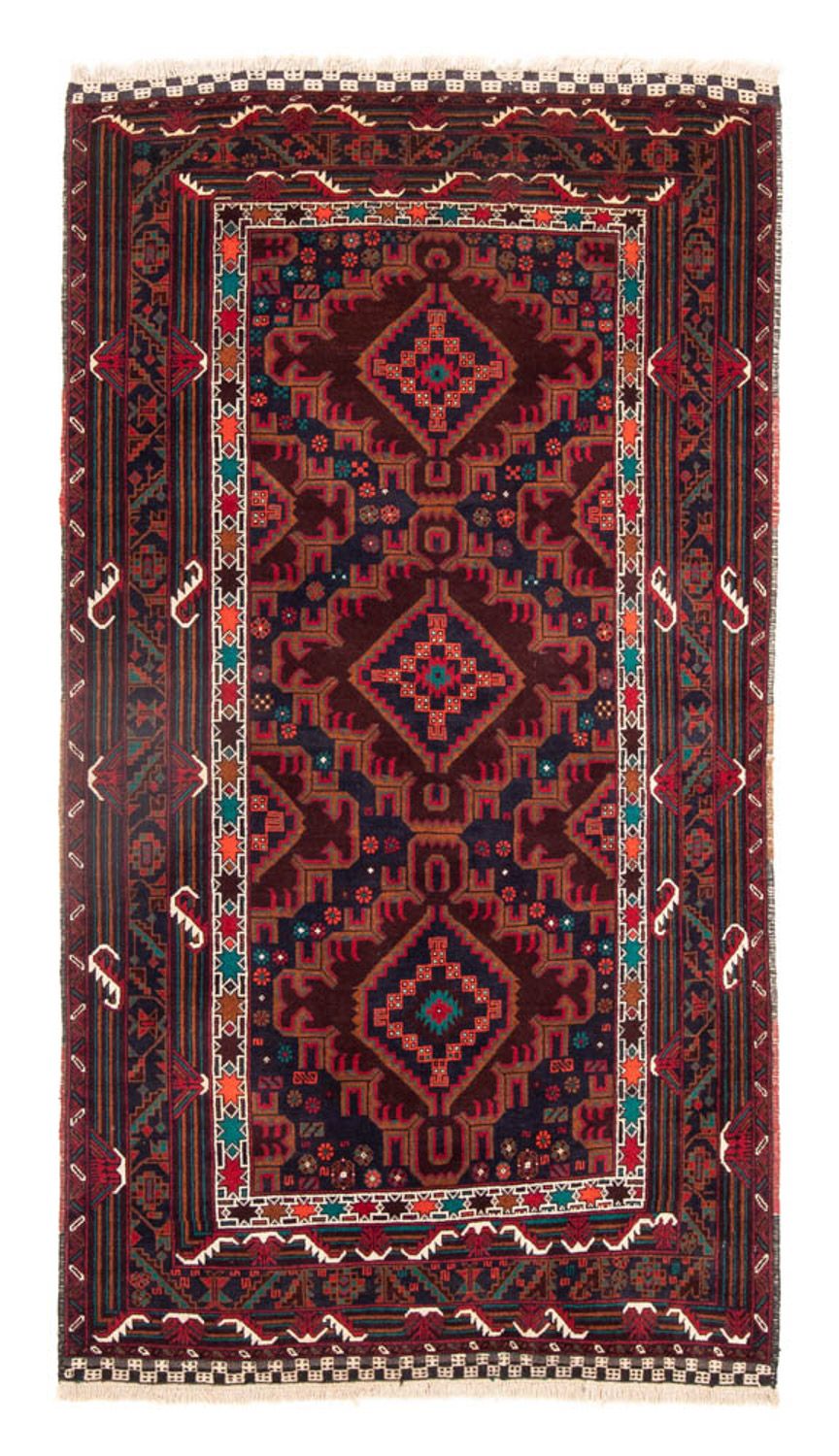 Runner Belutsch Rug - 197 x 105 cm - dark red