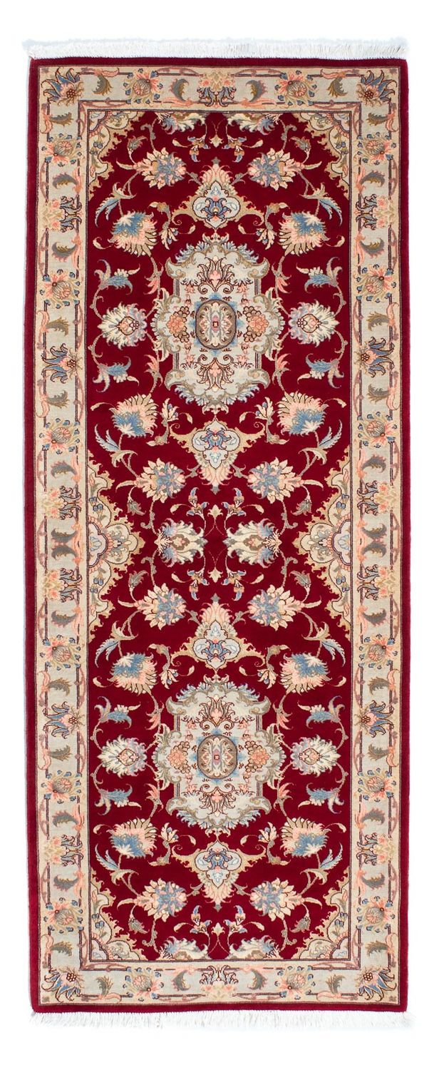 Runner Perser Rug - Tabriz - Royal - 213 x 83 cm - dark red