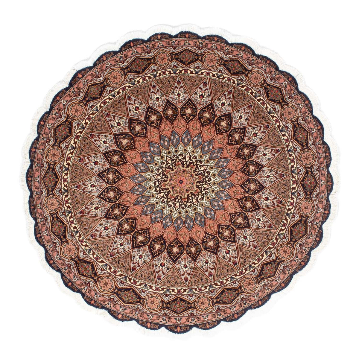 Perser Rug - Tabriz - Royal round  - 150 x 150 cm - brown