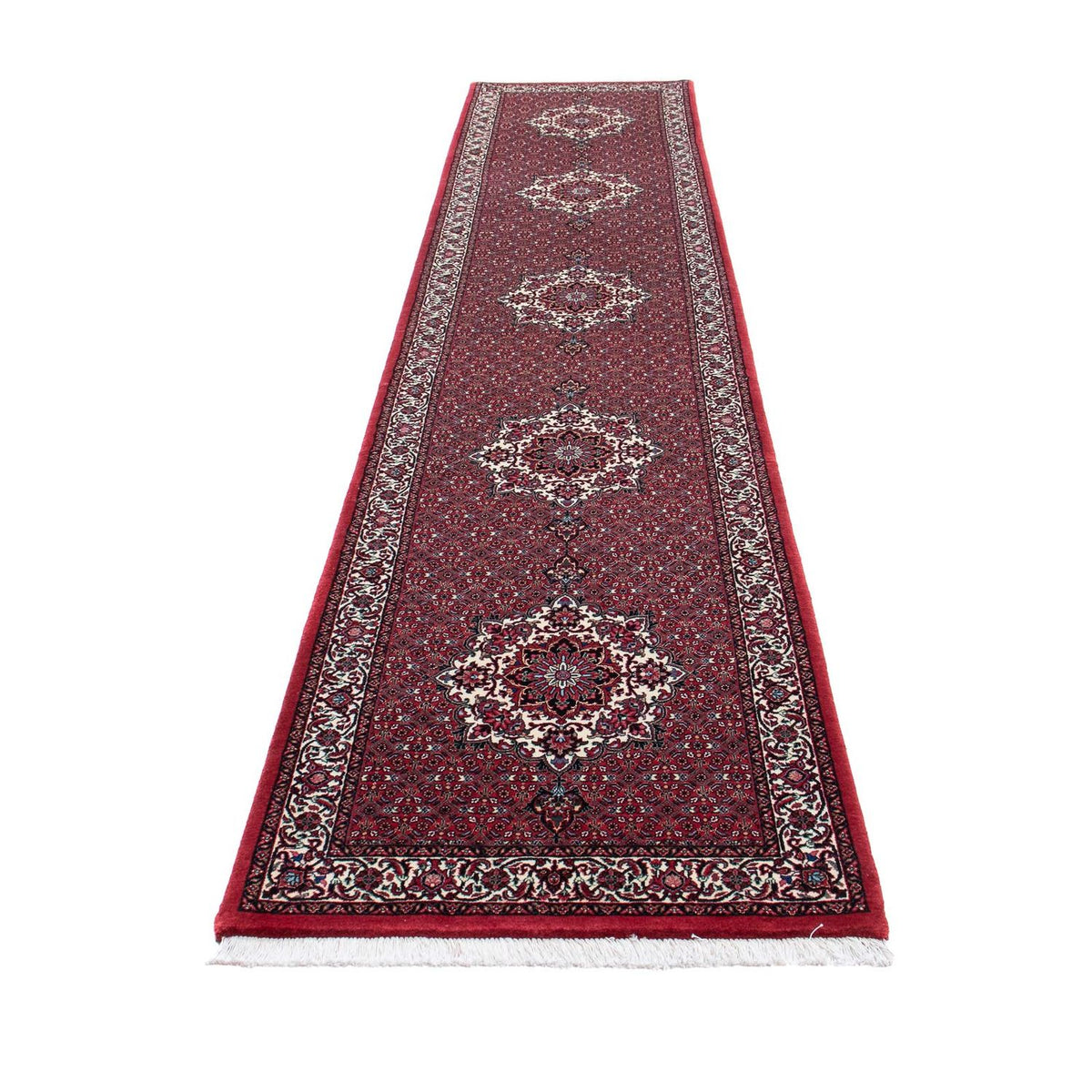 Runner Perser Rug - Bidjar - 398 x 83 cm - dark red