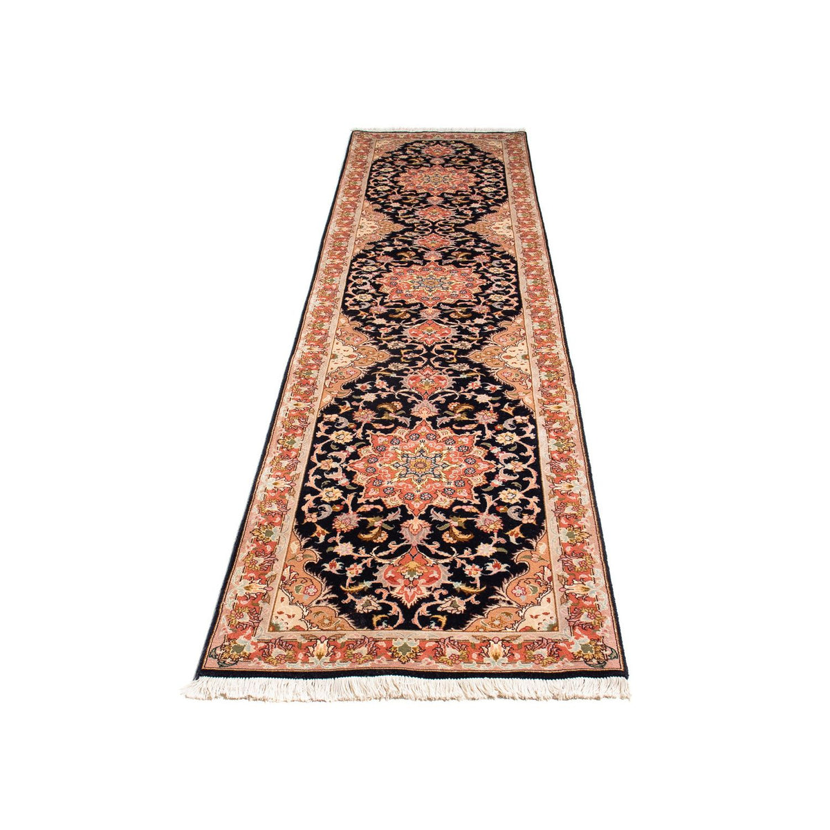 Runner Perser Rug - Tabriz - Royal - 303 x 68 cm - dark blue