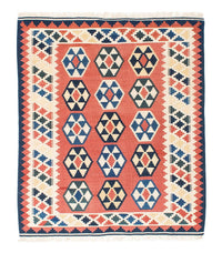 Kelim Rug - Oriental square  - 148 x 121 cm - rust