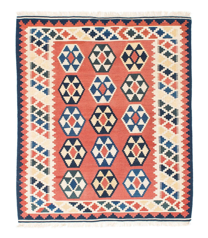 Kelim Rug - Oriental square  - 148 x 121 cm - rust