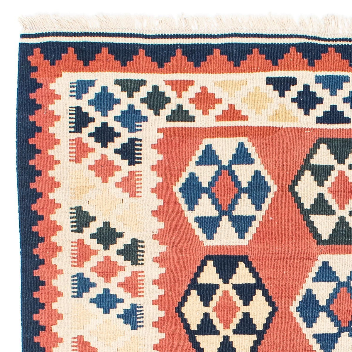 Kelim Rug - Oriental square  - 148 x 121 cm - rust