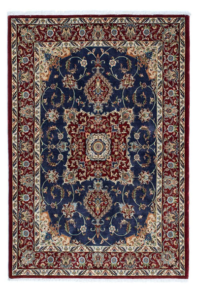 Qom Rug 133x193cm - Persian Rugs - dark blue