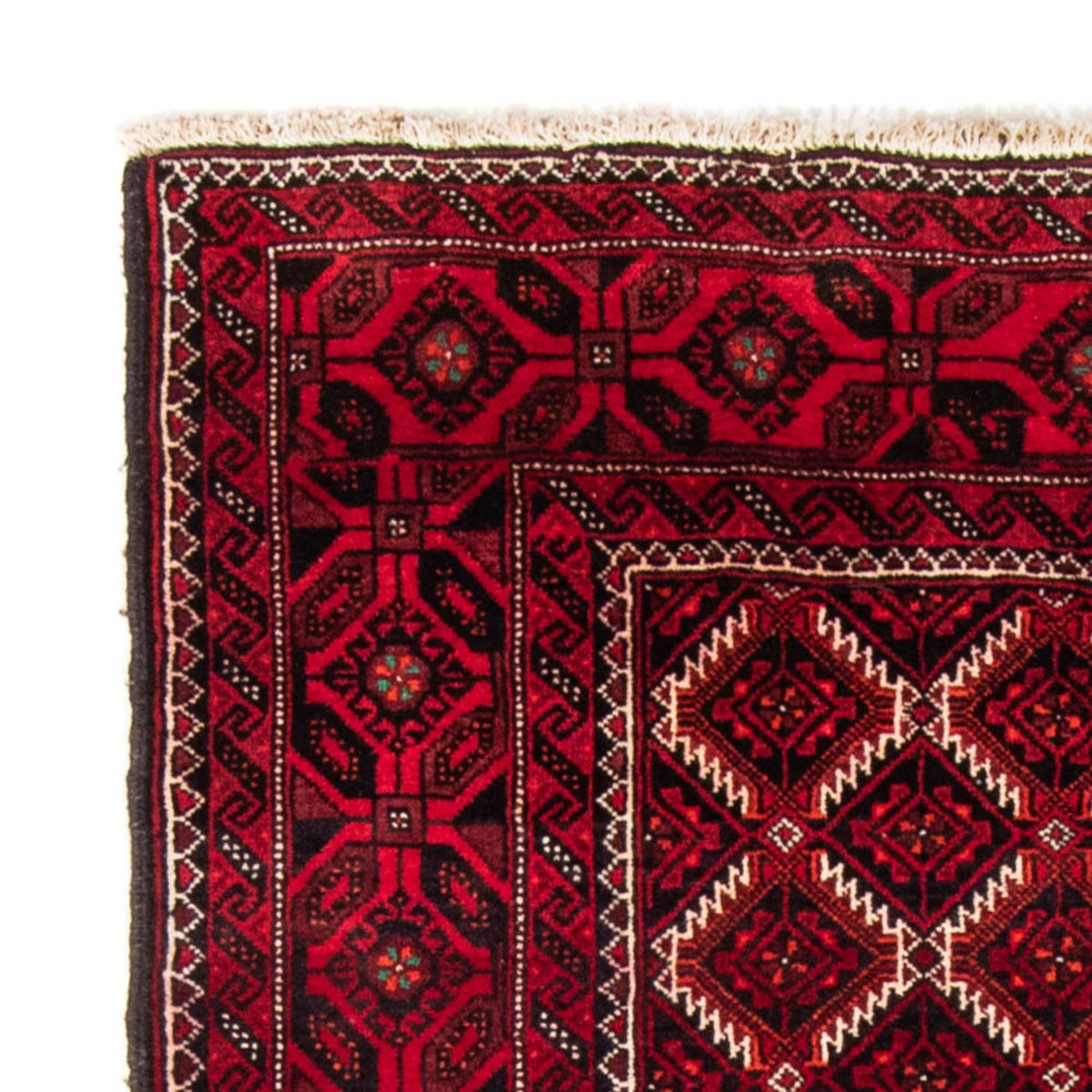 Runner Belutsch Rug - 248 x 117 cm - dark red