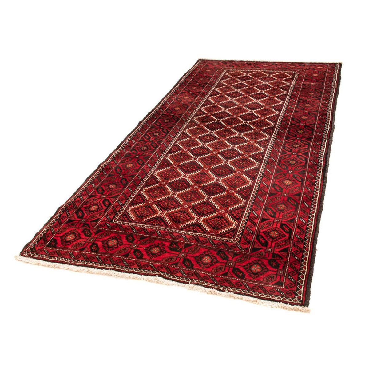 Runner Belutsch Rug - 248 x 117 cm - dark red