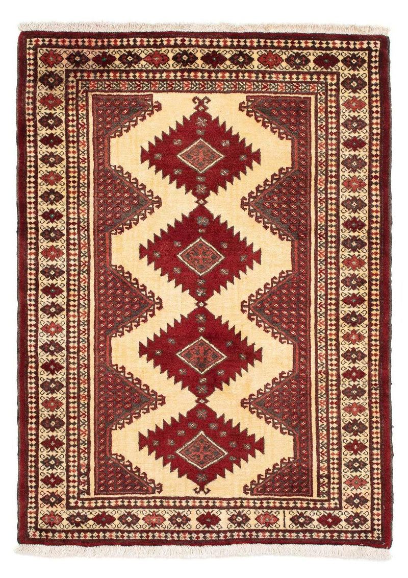 Turkaman Rug - 133 x 92 cm - dark red