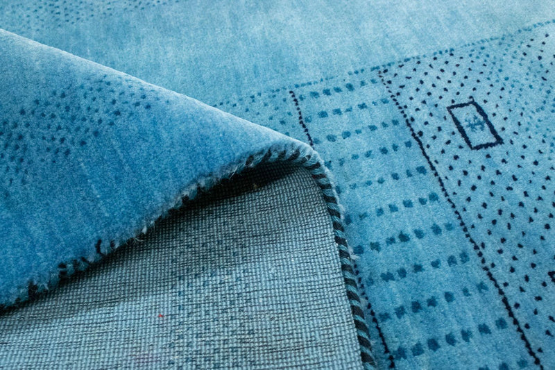 Runner Gabbeh Rug - Loribaft Perser - 246 x 77 cm - blue