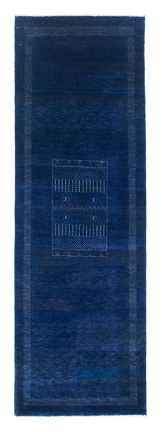 Runner Gabbeh Rug - Loribaft Perser - 242 x 80 cm - dark blue