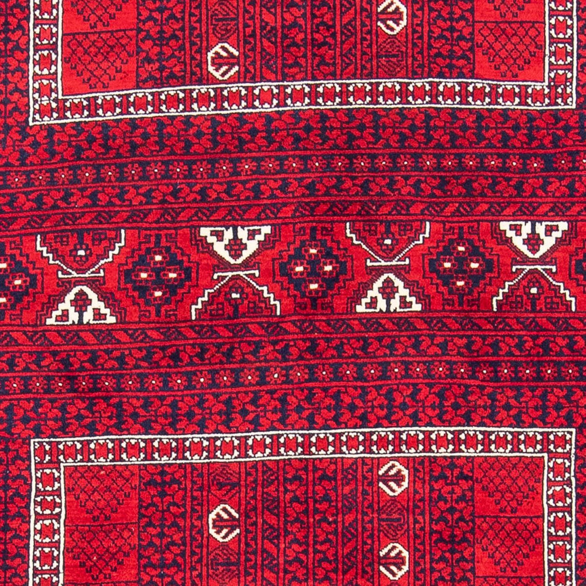 Turkaman Rug - 233 x 157 cm - dark red