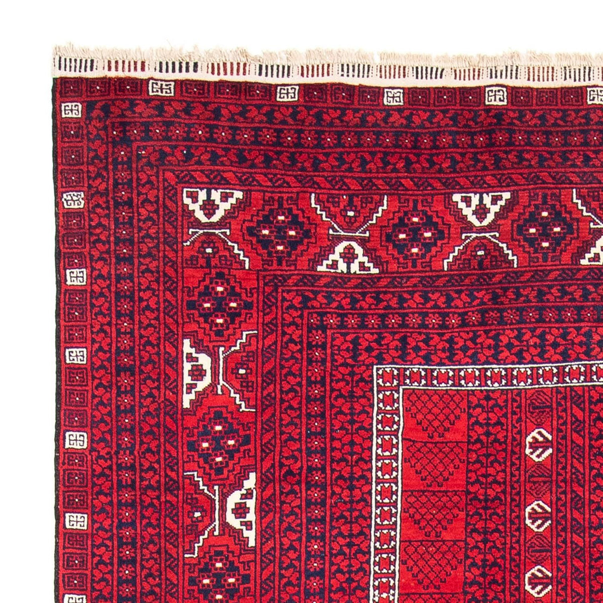 Turkaman Rug - 233 x 157 cm - dark red