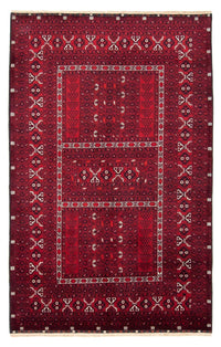 Turkaman Rug - 246 x 157 cm - dark red