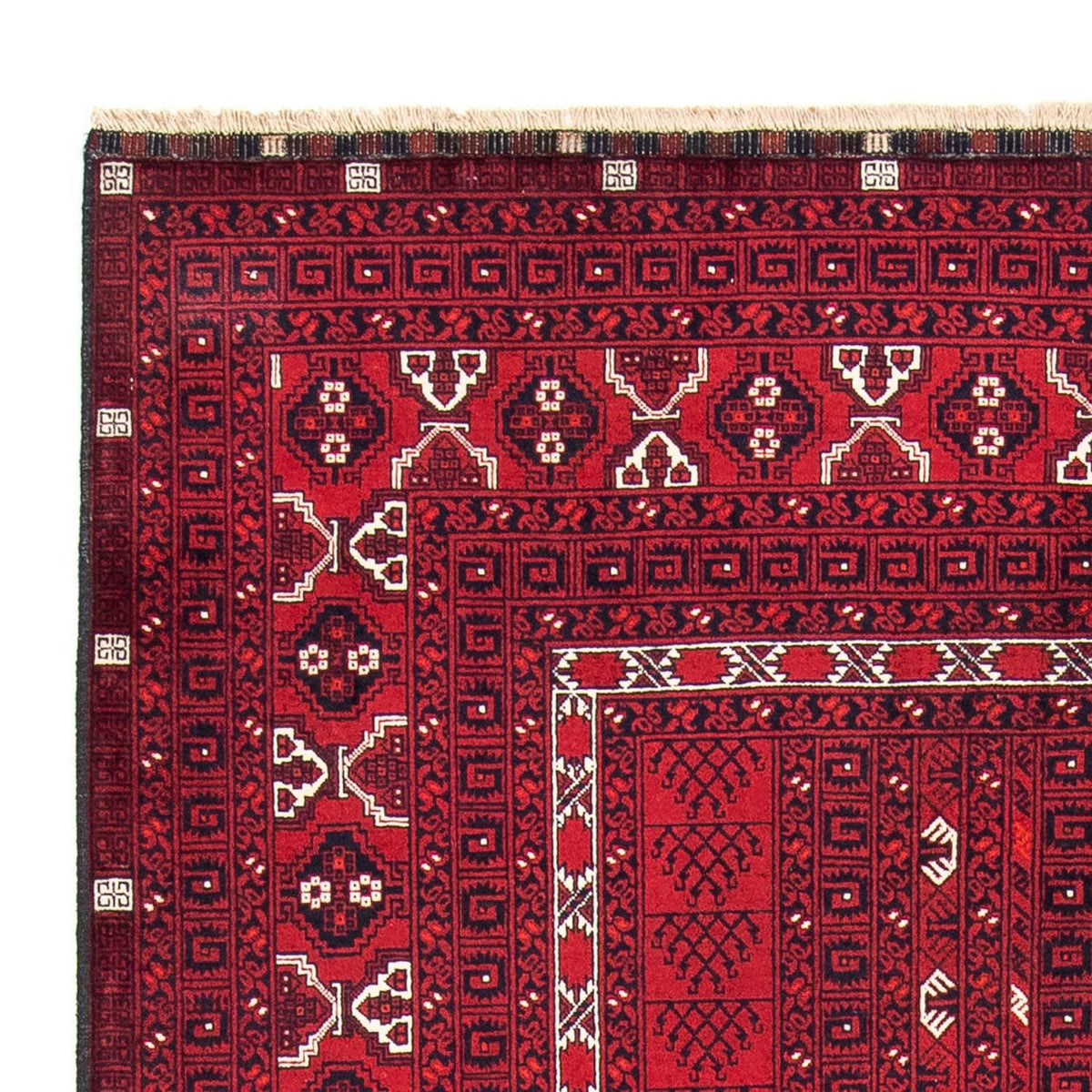 Turkaman Rug - 246 x 157 cm - dark red