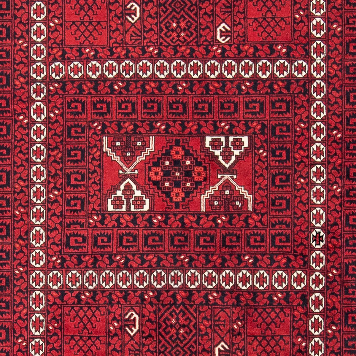 Turkaman Rug - 246 x 159 cm - dark red