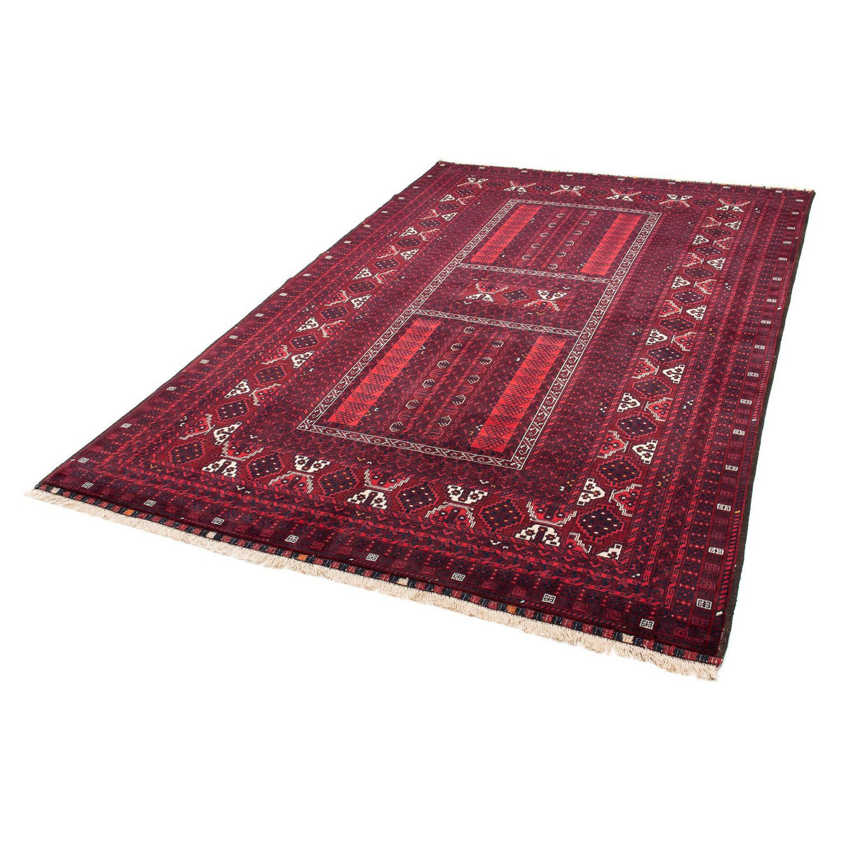 Turkaman Rug - 246 x 160 cm - dark red