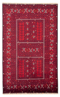 Turkaman Rug - 245 x 158 cm - dark red