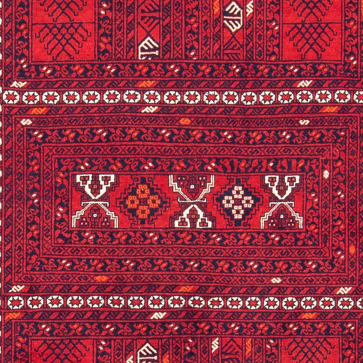 Turkaman Rug - 245 x 158 cm - dark red