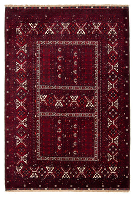 Turkaman Rug - 243 x 164 cm - dark red