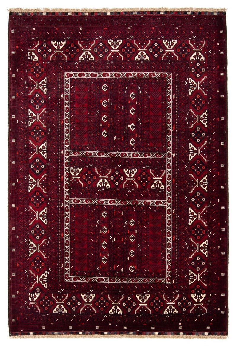 Turkaman Rug - 243 x 164 cm - dark red