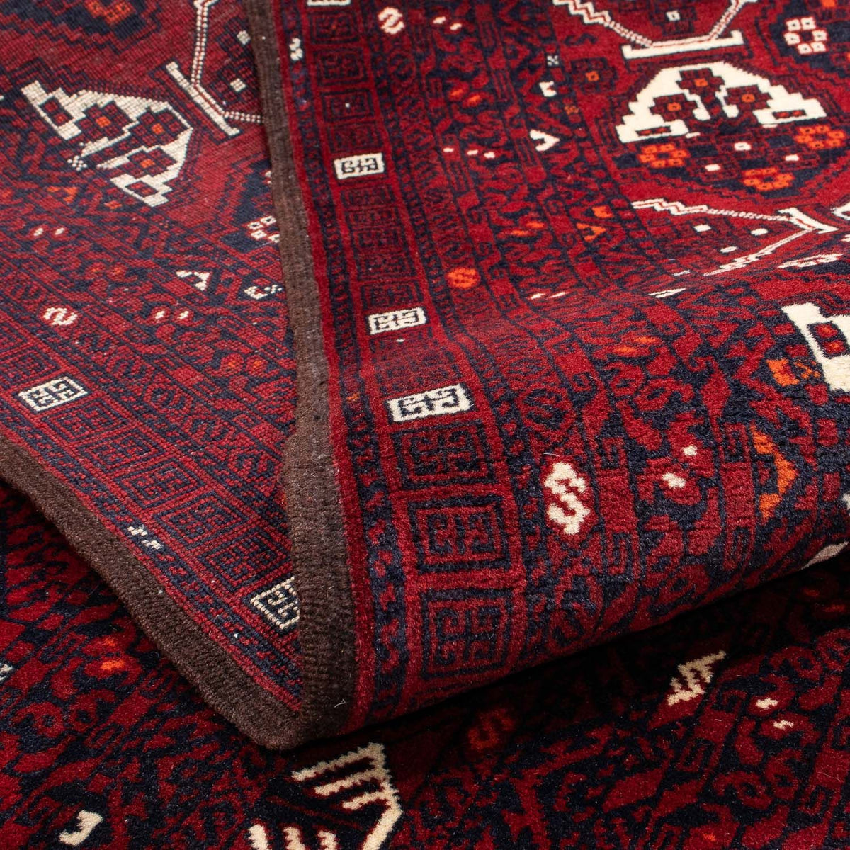Turkaman Rug - 243 x 164 cm - dark red