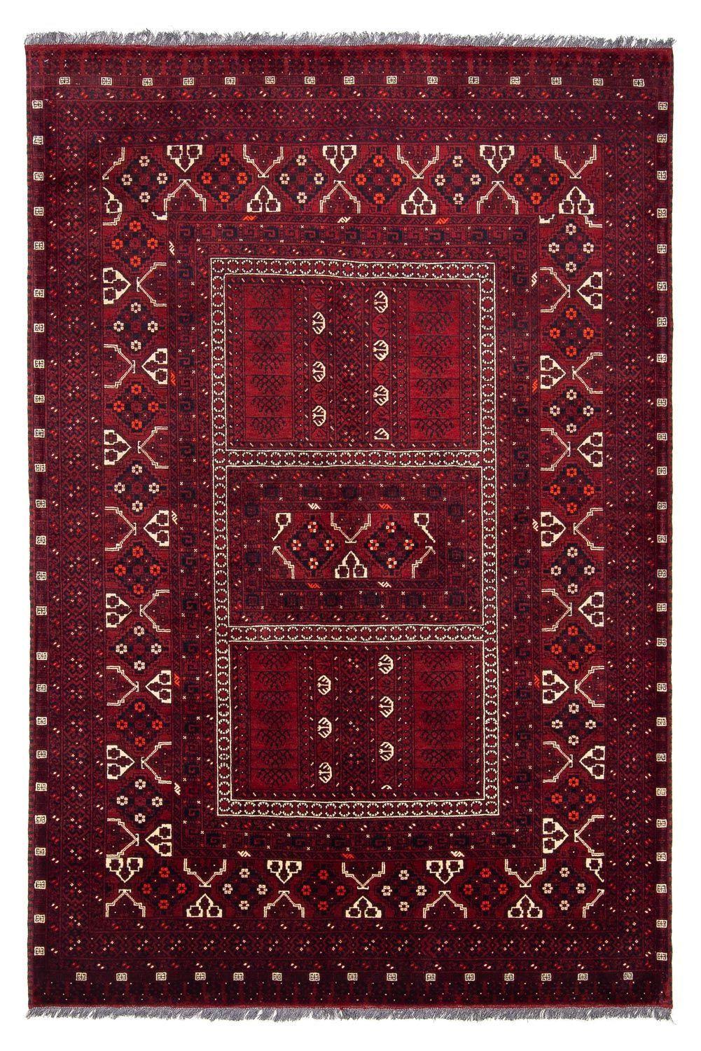 Turkaman Rug - 240 x 160 cm - dark red