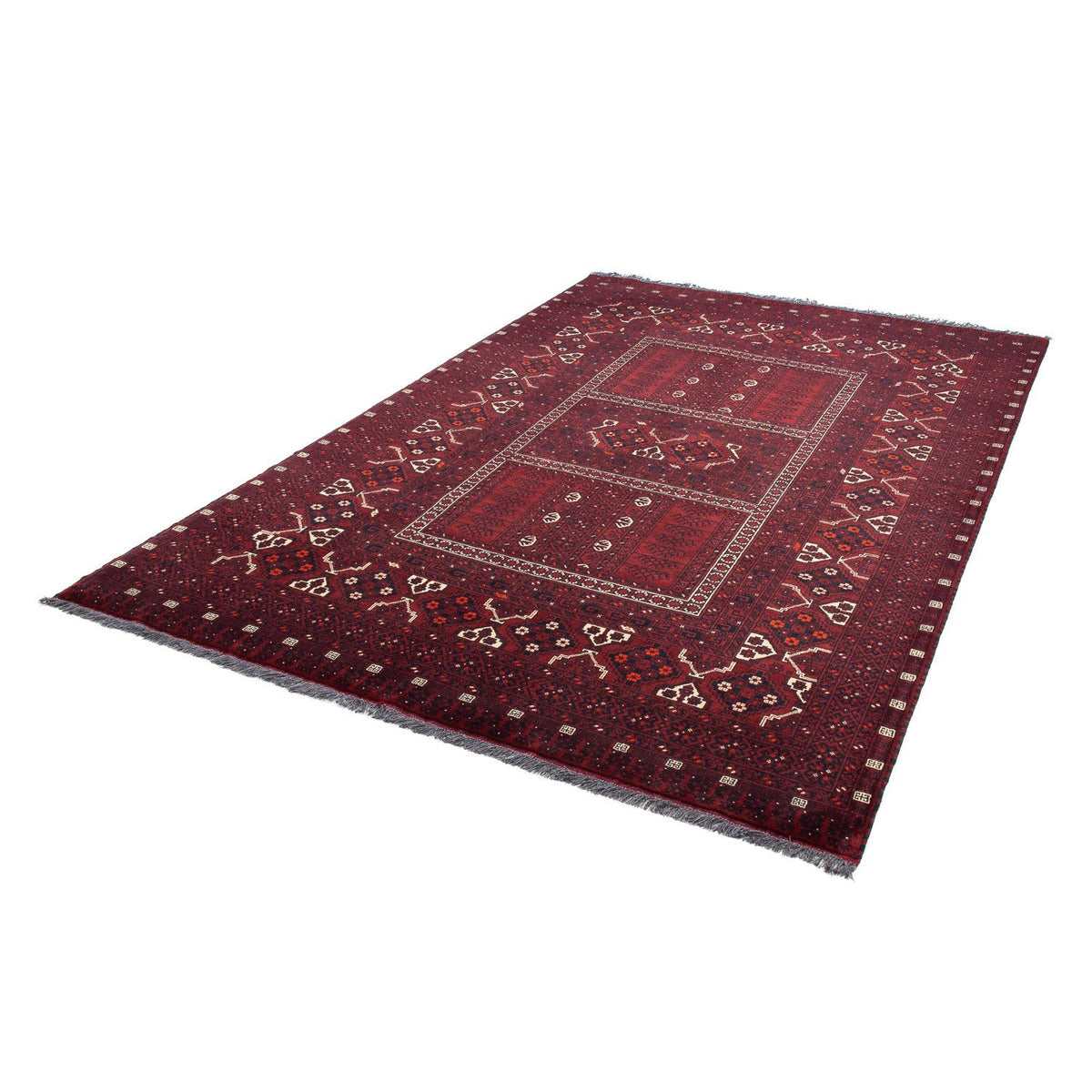 Turkaman Rug - 240 x 160 cm - dark red