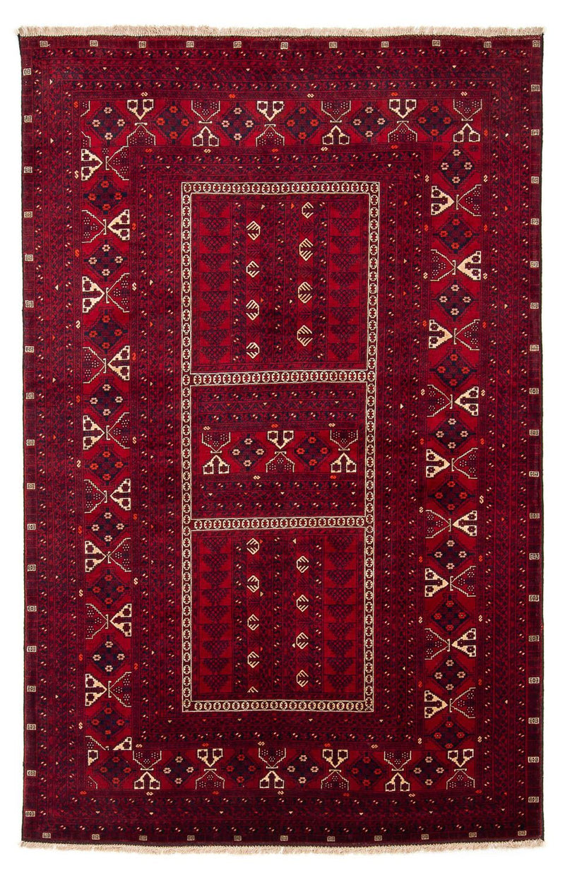 Turkaman Rug - 244 x 158 cm - dark red