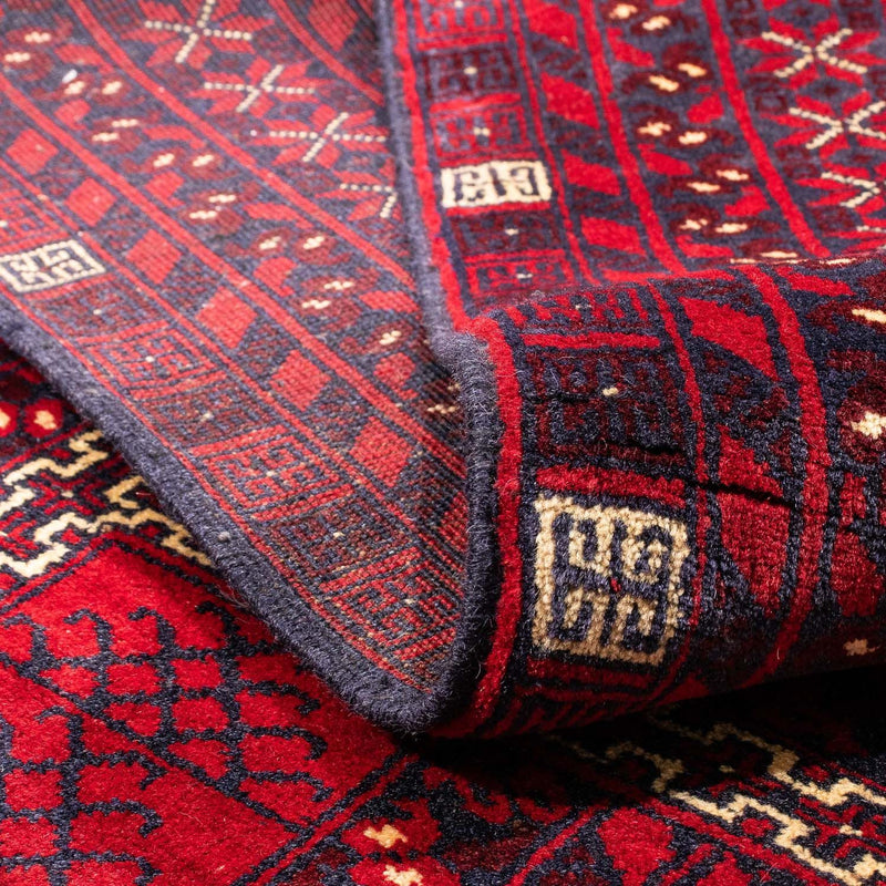 Turkaman Rug - 245 x 156 cm - dark red