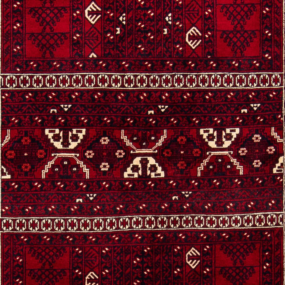 Turkaman Rug - 237 x 156 cm - dark red