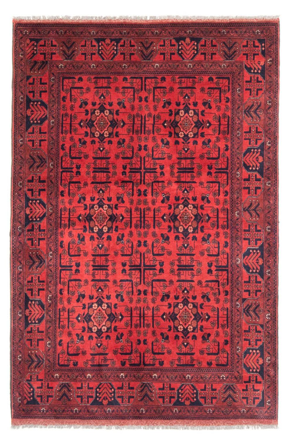 Afghan Rug - Kunduz - 190 x 130 cm - red